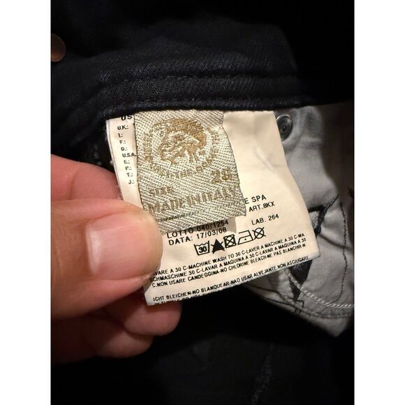 Diesel Matic 008kx Jeans Women 28x34 Slim Straight Leg Low Rise Cowgirl - Picture 5 of 9